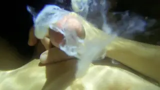 European Twink Strokes His Uncut Cock in the Bathroom