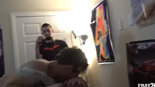 Frat Party Escalates Into Bareback Gangbang Orgy