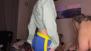 European Beauty Handles Two Cocks in Rough Threesome