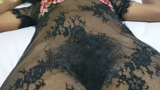 Mature MILF Shows Hairy Pussy in Lingerie