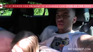 Blonde Teen Gives POV Blowjob to a Stranger in a Car