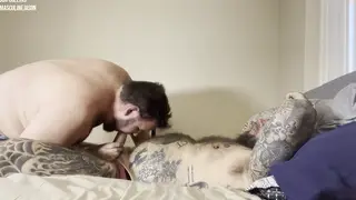 Inked Studs Fuck Raw in a Long Bareback Session