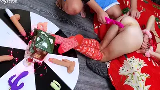 Petite Stepsister Rides Holiday Toy Before Doggystyle Fuck