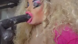 Blonde Milf Deepthroats BBC Until Gagging