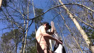 Seasoned Daddy Finishes on His Chest in the Open Air