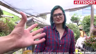 Colombian Teen with Glasses Takes BBC Deep for Facial