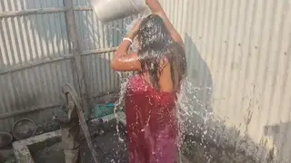 Curvy Indian Bhabhi Strips Outdoors for a POV Handjob