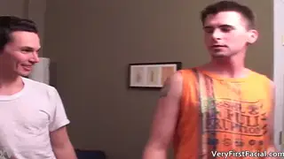 Twink Takes Facial After Deep Blowjob in Short Clip