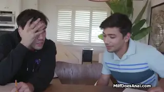 Asian MILF Teacher Takes Double Penetration at Desk