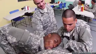 Military Threesome Unfolds Under Open Sky