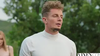 Blonde Duo Shares a Cock in an Outdoor Threesome