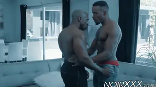 Tattooed Black Hunks Flip-Fuck in Missionary and Doggy