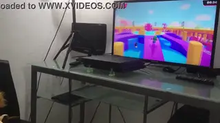 Latina Teen Shows Off Big Natural Tits While Gaming