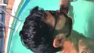 Latino Stud Swallows BBC Load Poolside