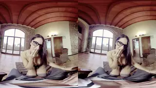 Curvy European Teen Rides in VR Schoolgirl Fantasy