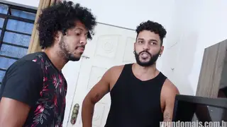 Curvy Men Share Interracial Bareback Passion