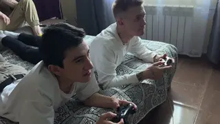 Stepdad and Stepson Share Two Twinks in Bareback Threesome