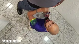 Hairy Bear Takes Raw Cock in a Public Restroom