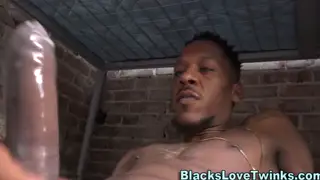 Ebony Prisoner Claims Twink in Interracial Uniform Encounter