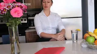 Blonde MILF Tempts Older Man at Desk in POV