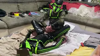 European Fetish Couple Plays with Toys in Rubber Gear