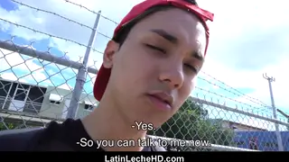 Latino Twink Takes Bareback Stranger Outdoors in POV