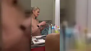 Blonde MILF Fingers Herself to Orgasm in Shower