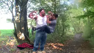 Hairy Muscle Bear Sucks and Strokes Outdoors