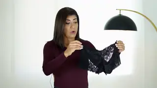 Brunette Latina Models Lingerie in First-Time Try-On Haul