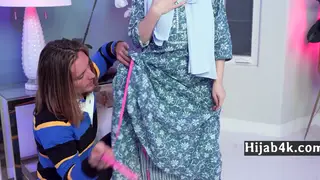 Hijab Stepmom Teases Stepson With POV Comparison Game
