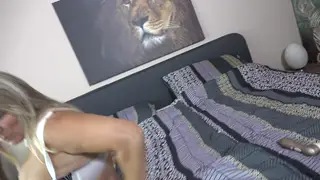 Busty Blonde MILF Goes Wild with a Vibrator at a Club