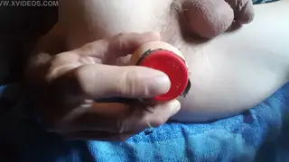 Smooth Twink Takes a Dildo Deep for a POV Anal Creampie
