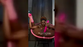 Ebony Teen Uses Toys Until She Squirts and Creams