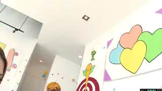 Teen Threesome Delivers Creampie and Swallow