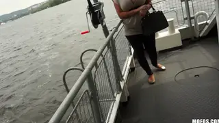 Busty MILF Takes Interracial Blowjob and Doggystyle on Boat