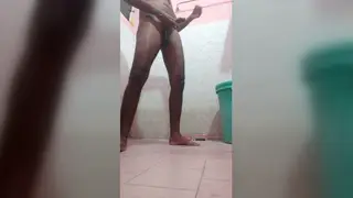 Indian Teen Strokes Massive Cock in Bathroom Solo Show