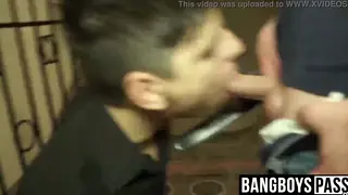 Twink Takes Bareback Thrusts After a Deep Blowjob