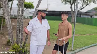 Curvy Twink Gives Interracial Blowjob to BBC