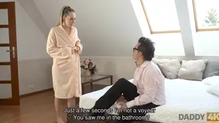 Blonde Teen Seduced by Boyfriend's Older Father