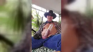 Mature Daddy Pleasures Himself on Porch