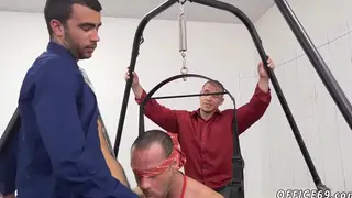 Three Guys Share Blowjob Chain Ending in Cum Explosion