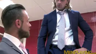 Bearded Hunk Takes Bareback After Blowjob