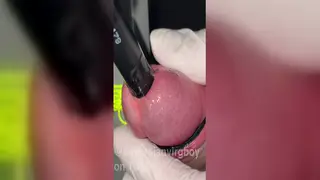 European Twink Edges Uncut Cock with Toy Until Massive Cumshot