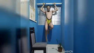 Muscular Jock Strapped Up in Tight Underwear Play
