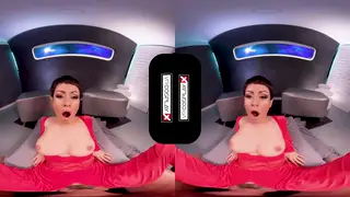 Blonde Cosplay Star Rides in VR Star Trek Parody