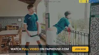European Twink Couple Bareback Outdoors Until Messy Finish