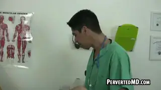 Muscular Patient Gets Handjob from Uniformed Doctor