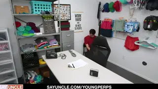 Latino Teen Serves Muscular Daddy in Uniform Before Bareback Sex