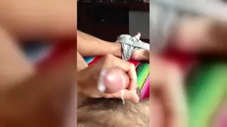 Latino Amateur Pumps First Cumshot On Camera