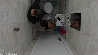 Latina Takes a Surprise Cock in a Public Bathroom